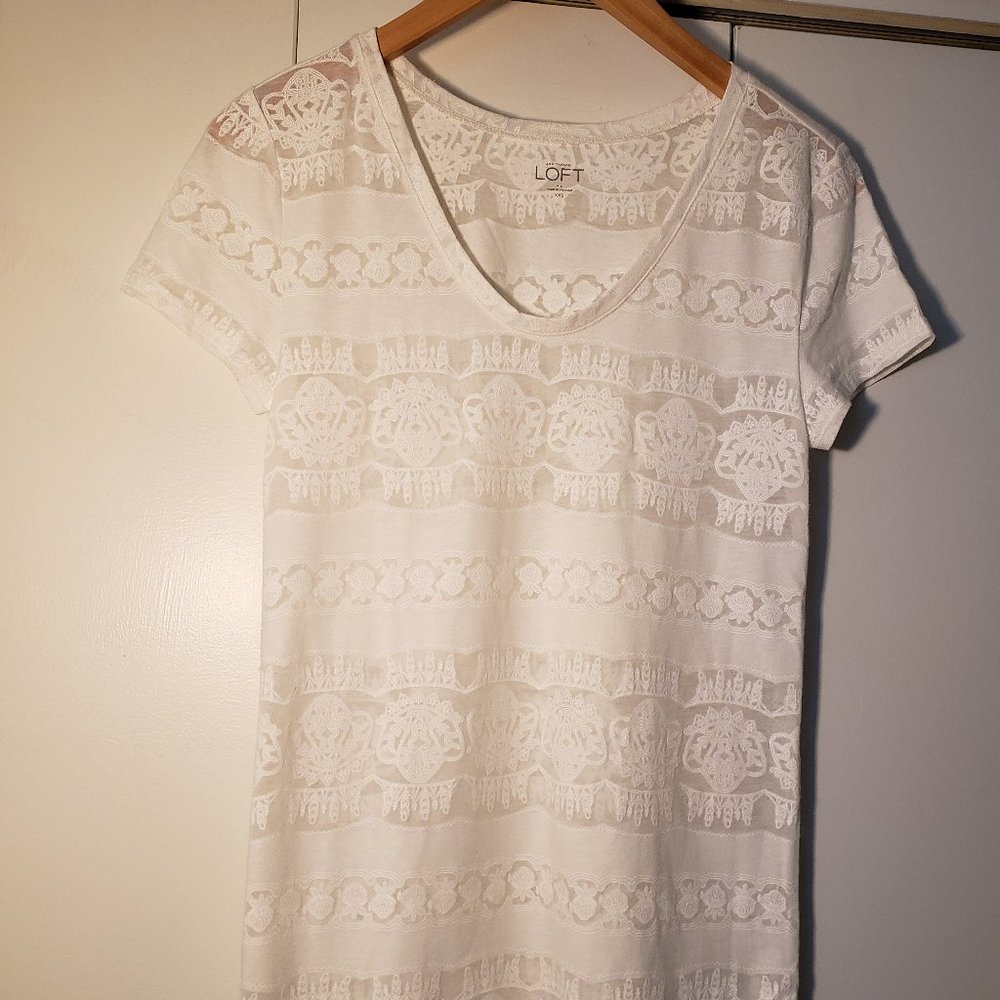 Off white Loft short sleeve top